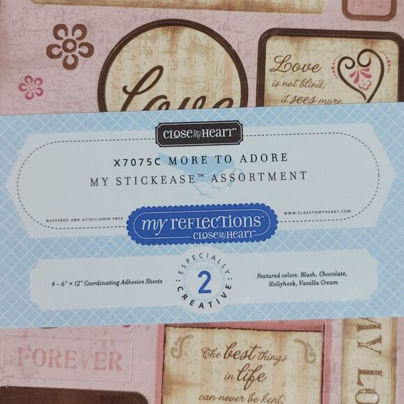 Close to My Heart Reflections Stickease X7075C More to Adore Valentine Love NEW - Picture 3 of 7